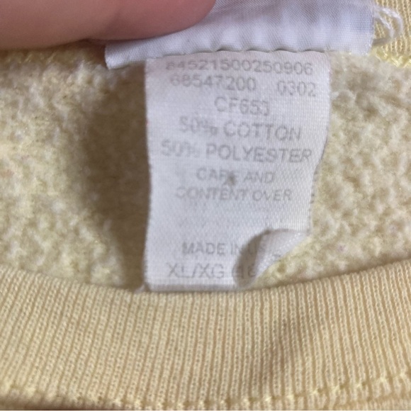Vintage Gitano Butter Yellow Rockport Mass Crewneck Sweatshirt Size XL - Picture 4 of 5